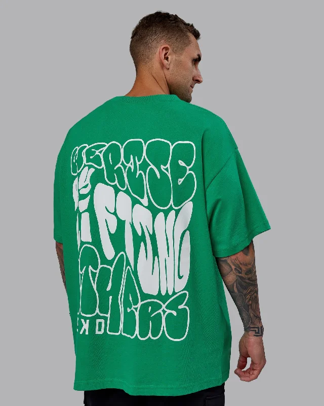 Unisex We Rise Heavyweight Tee Oversize - Impact Green-White