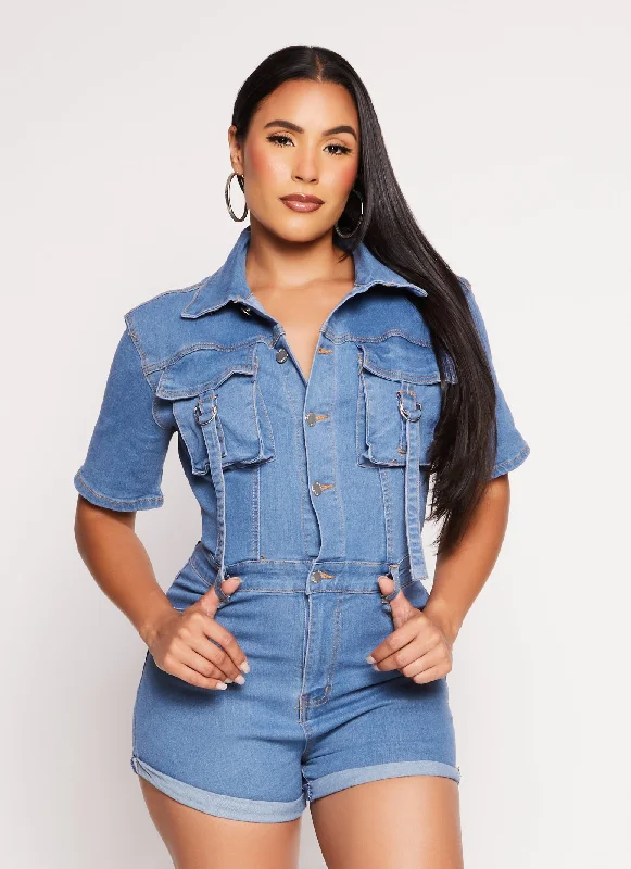 Daisy Denim Utility Romper