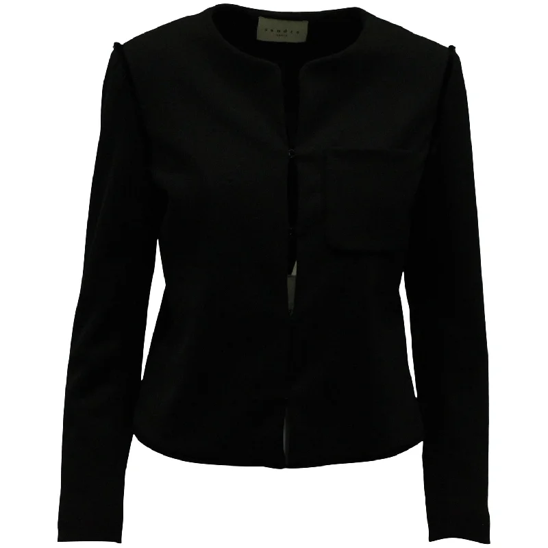 Sandro Paris Full-length Sleeves Jacket in Black Wool