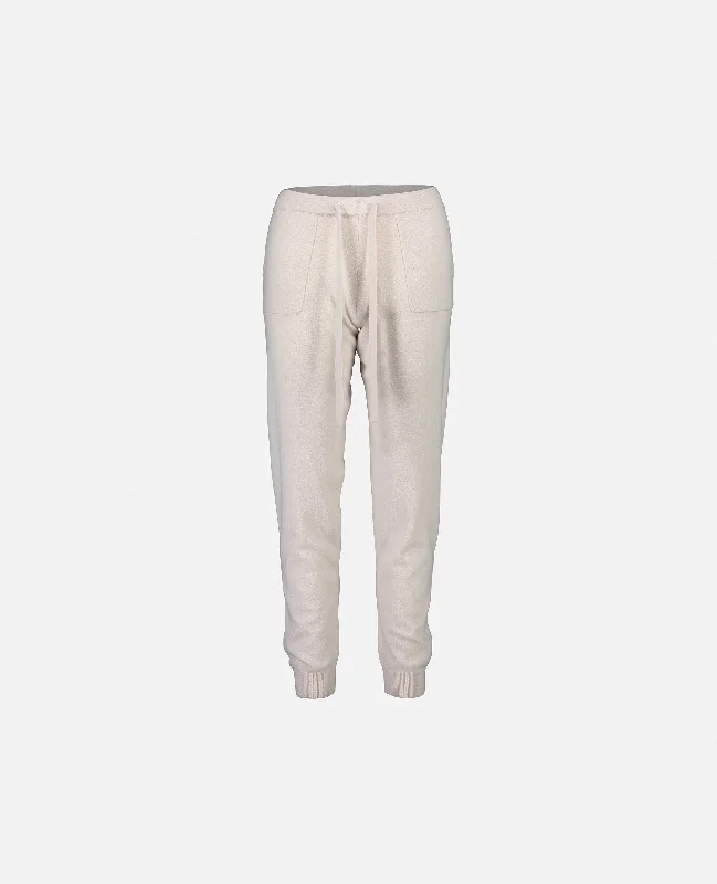 Hosen aus Cashmere-Mischung in Creme - Gerade Passform