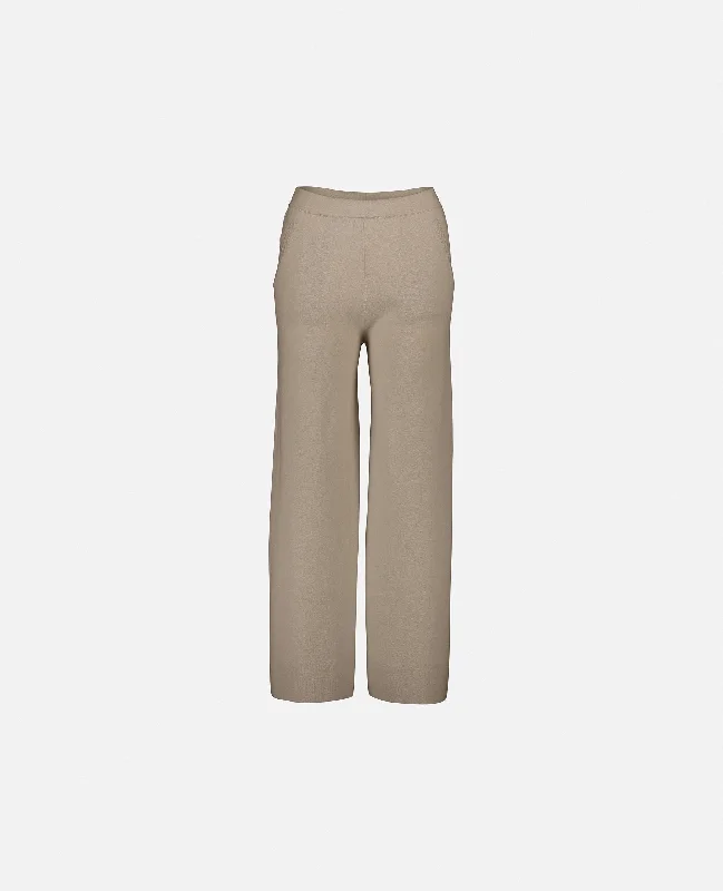 Hose aus Cashmere-Mischung in Beige - Lockerer Schnitt